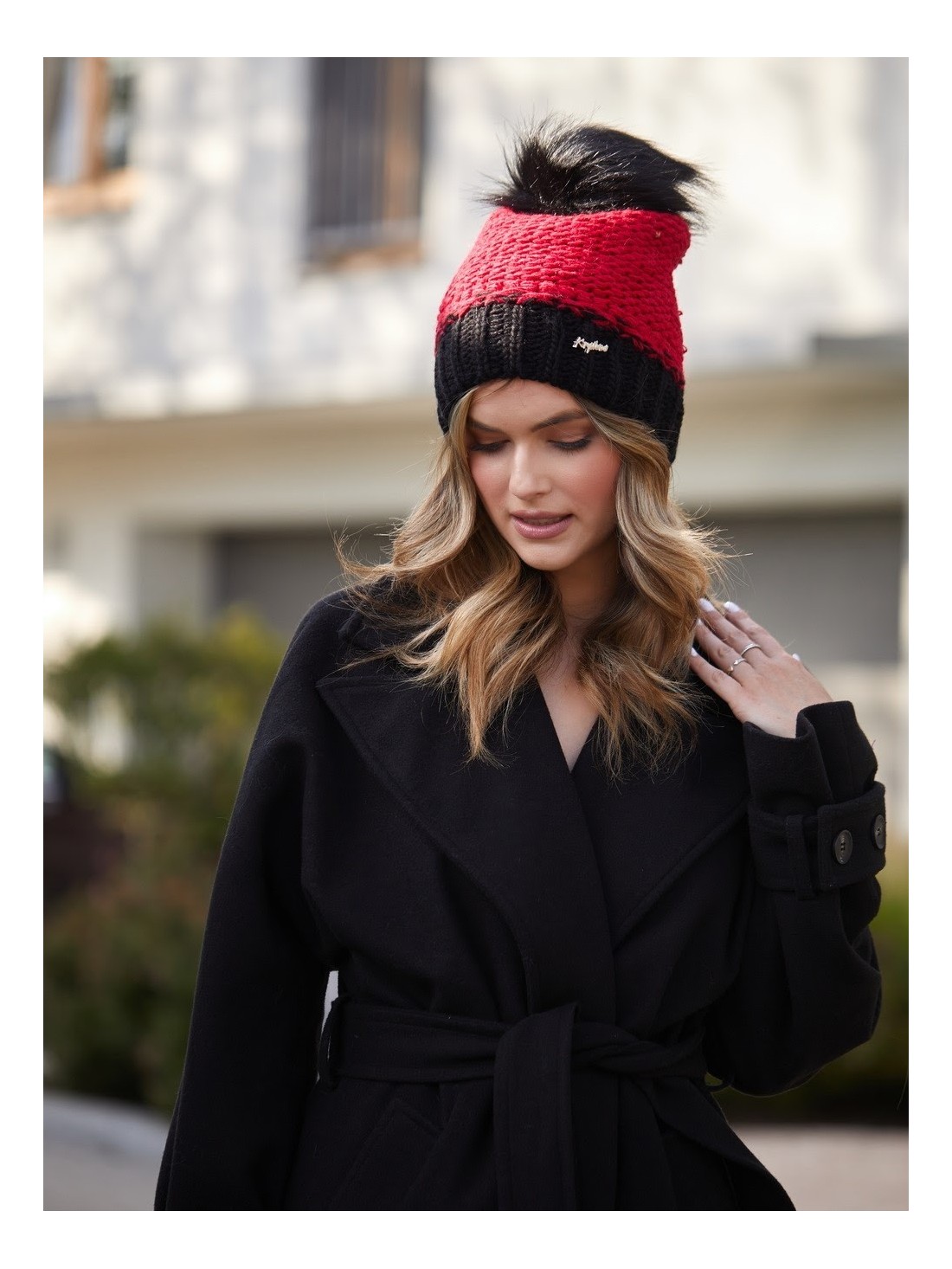 Red winter hat C6 - Online store - Boutique